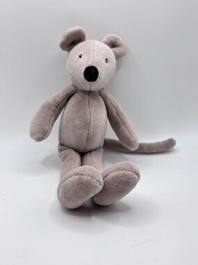 Moulin Roty Tiny Grey Mouse Plush 8" Plush Stuffed Animal French Cuddly Toy